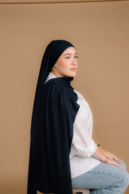 NAVY PREMIUM JERSY HIJAB