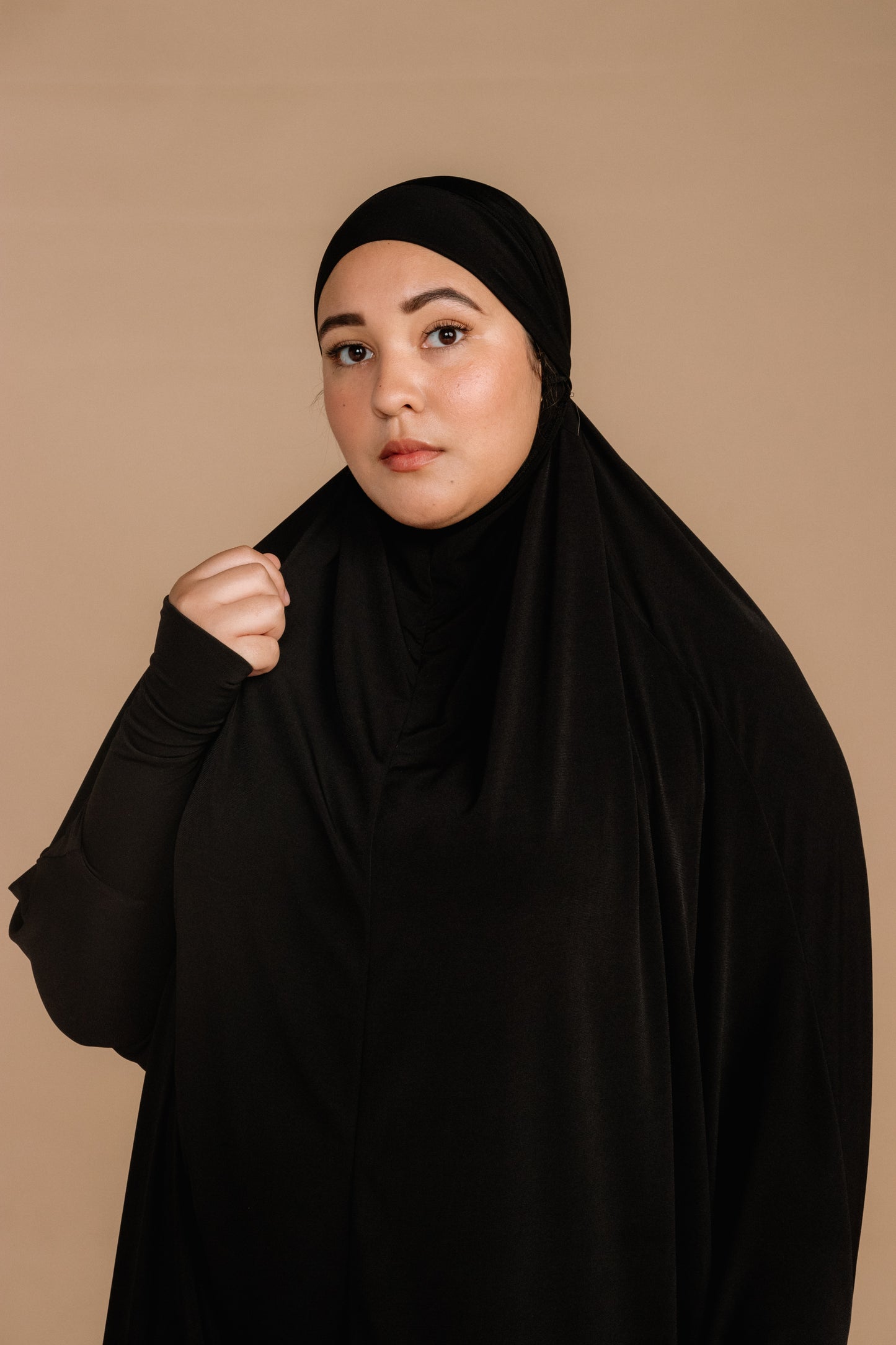 TIE BACK BURKHA - BLACK