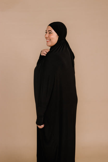 TIE BACK BURKHA - BLACK