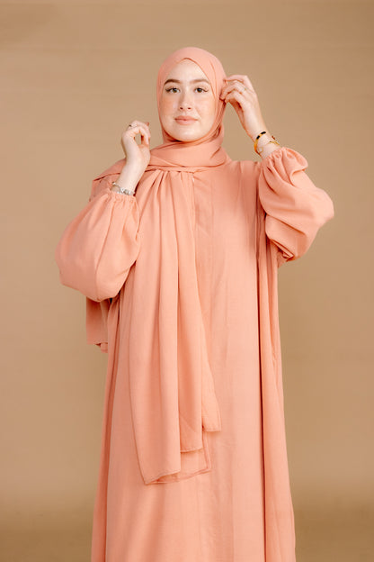 SCARF ABAYA -  SALMON