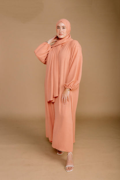 SCARF ABAYA -  SALMON